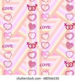 Valentine's Day, the human heart, love Background texture.  Endless abstract pattern.