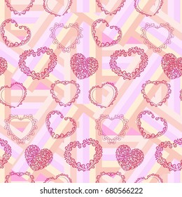 Valentine's Day, the human heart, love Background texture.  Endless abstract pattern.