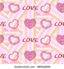 Valentine's Day, the human heart, love Background texture.  Endless abstract pattern.