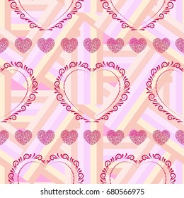 Valentine's Day, the human heart, love Background texture.  Endless abstract pattern.