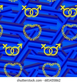 Valentine's Day, the human heart, love Background texture.  Endless abstract pattern.