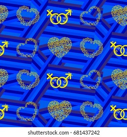 Valentine's Day, the human heart, love Background texture.  Endless abstract pattern.