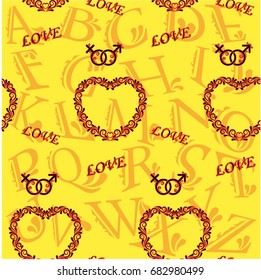 Valentine's Day, the human heart, love Background texture.  Endless abstract pattern.