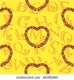 Valentine's Day, the human heart, love Background texture.  Endless abstract pattern.