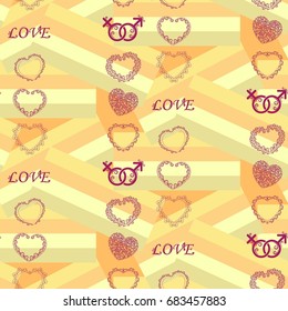 Valentine's Day, the human heart, love Background texture.  Endless abstract pattern.