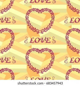 Valentine's Day, the human heart, love Background texture.  Endless abstract pattern.