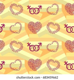 Valentine's Day, the human heart, love Background texture.  Endless abstract pattern.
