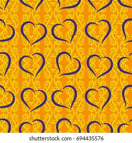 Valentine's Day, the human heart, love Background texture.  Endless abstract pattern.