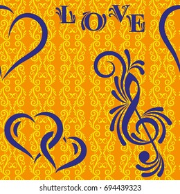 Valentine's Day, the human heart, love Background texture.  Endless abstract pattern.
