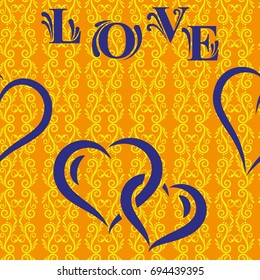 Valentine's Day, the human heart, love Background texture.  Endless abstract pattern.
