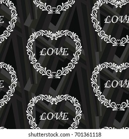 Valentine's Day, the human heart, love Background texture.  Endless abstract pattern.