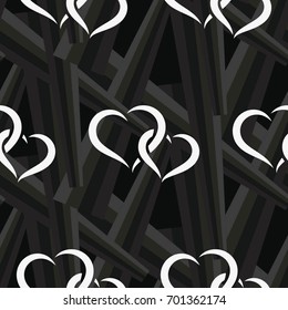 Valentine's Day, the human heart, love Background texture.  Endless abstract pattern.