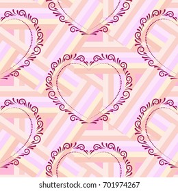 Valentine's Day, the human heart, love Background texture.  Endless abstract pattern.