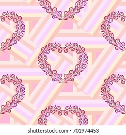 Valentine's Day, the human heart, love Background texture.  Endless abstract pattern.