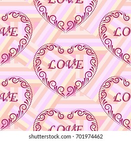 Valentine's Day, the human heart, love Background texture.  Endless abstract pattern.