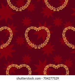 Valentine's Day, the human heart, love Background texture.  Endless abstract pattern.