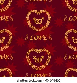 Valentine's Day, the human heart, love Background texture.  Endless abstract pattern.