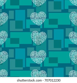 Valentine's Day, human heart, love Background texture. Endless abstract pattern.