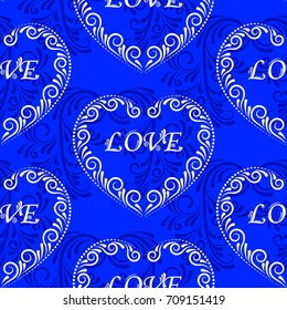 Valentine's Day, the human heart, love Background texture.  Endless abstract pattern.