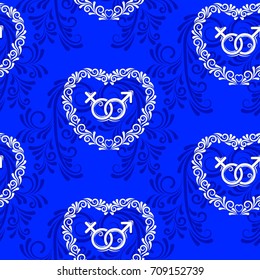Valentine's Day, the human heart, love Background texture.  Endless abstract pattern.
