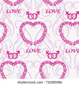 Valentine's Day, the human heart, love Background texture.  Endless abstract pattern.