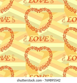 Valentine's Day, the human heart, love Background texture.  Endless abstract pattern.