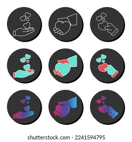 Valentines day and human love universal icon set. Ui ux element sign.