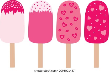 Valentine's day ice cream vector illustration	