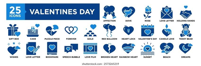 Valentines Day icon collection set. Containing design romantic, love, heart, valentine, illustration, vector, holiday	