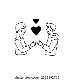 Valentine's Day icon: a couple of lovers