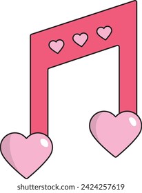 Valentines Day Icon. Cute Cartoon Design Style, On White Background