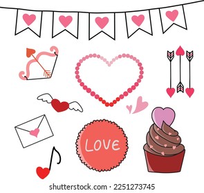 Valentine's Day Icon Design Hand drawn components are used in the design. Illustration in vector format.