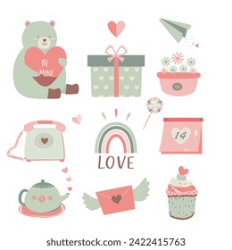 Valentine's day icon , February 14. love,animal,cute,Vector illustrations. love, couple, heart, valentine,flowers. Drawings for postcard and congratulations