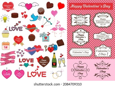 Valentine's day icon frame set