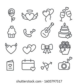 Valentine's day icon isolated. Minimal modern outline on white background