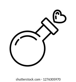 Valentine's day icon of love potion. Simple line style isolated vector icon.