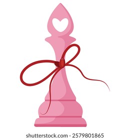 valentine's day icon, namely pink elephant chess piece, for poster or card designs