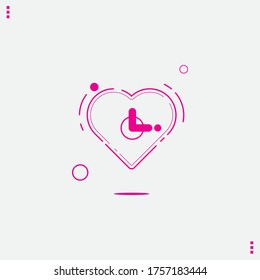 Valentines day icon Pink heart design vector illustration