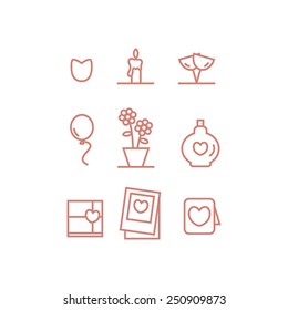 valentines day icon set