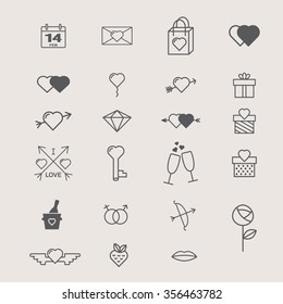 valentines day icon set