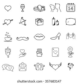 Valentine's day icon set