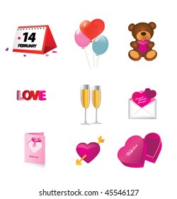 Valentine's Day icon set.