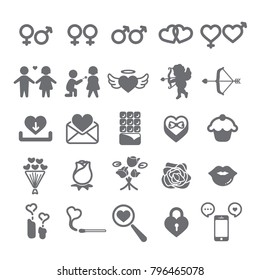 Valentine's day icon set