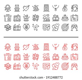 valentines day icon set collection