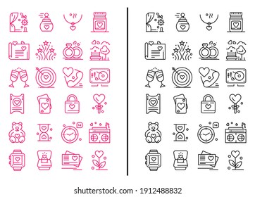 valentines day icon set collection