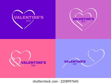valentines day icon set, heart symbol for logo, icon, background, vector illustration