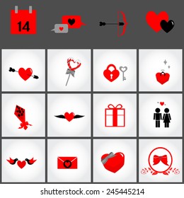 valentine's day  icon set made in vector