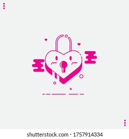 Valentine's day icon set with pink heart design vector illustration