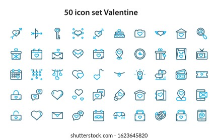 Valentine's day icon set vector