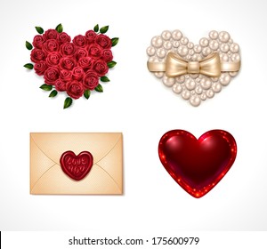 Valentine`s Day icon set - vector illustration.